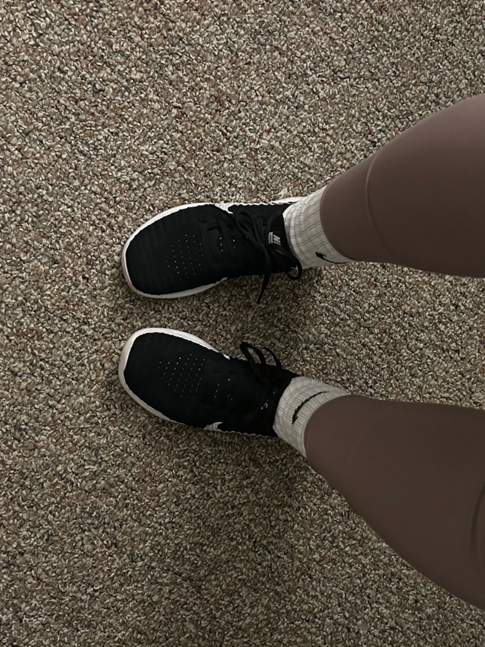 Nike Women's Black and White Knit Training Sneakers